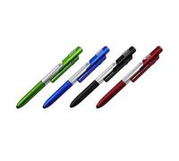 Penna a sfera con punta stilo, 4 pezzi, penne a sfera retrattili, punta da 1,0 mm, penne per scrittura liscia, set di penne in metallo con luce LED