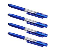 Penna a sfera con punta stilo, 4 pezzi, penne a sfera retrattili, punta da 1,0 mm, penne per scrittura liscia, set di penne in metallo con luce LED