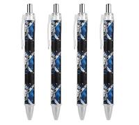 Penna a sfera con stampa a forma di bandiera scozzese scozzese, retrattile, fusto rotondo, punta fine, 0,5 mm, 1/2/4 pezzi