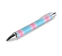 Penna a sfera con stampa a forma di bandiera transgender, retrattile, nera, a punta fine, 0,5 mm, 1/2/4 pezzi