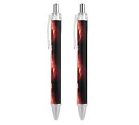 Penna a sfera con stampa a forma di chitarra rock, retrattile, nera, a punta fine, 0,5 mm, 1/2/4 pezzi