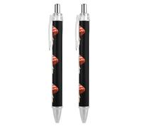 Penna a sfera con stampa a forma di fungo con bandiera degli Stati Uniti, penna a sfera retrattile, fusto rotondo, punta fine, 0,5 mm, 1/2/4 pezzi
