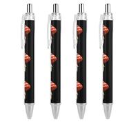 Penna a sfera con stampa a forma di fungo con bandiera degli Stati Uniti, penna a sfera retrattile, fusto rotondo, punta fine, 0,5 mm, 1/2/4 pezzi