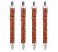 Penna a sfera con stampa a forma di pesce salmone dell'Alaska, retrattile, nera, a punta fine, 0,5 mm, 1/2/4 pezzi