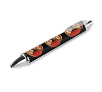 Penna a sfera con stampa a forma di pizza con bandiera italiana, retrattile, fusto rotondo, punta fine, 0,5 mm, 1/2/4 pezzi