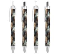 Penna a sfera con stampa a pelle di serpente, retrattile, nera, a punta fine, 0,5 mm, 1/2/4 pezzi
