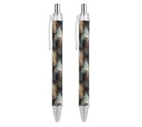 Penna a sfera con stampa a pelle di serpente, retrattile, nera, a punta fine, 0,5 mm, 1/2/4 pezzi