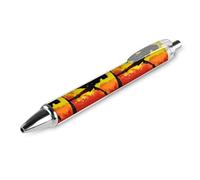 Penna a sfera con stampa di chitarra donna rock star, penna a sfera retrattile, fusto rotondo, punta fine, 0,5 mm, 1/2/4 pezzi