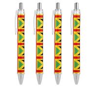 Penna a sfera con stampa divertente bandiera dell'Inghilterra giamaicana, retrattile, fusto rotondo, punta fine, 0,5 mm, 4 pezzi, come da immagine 3