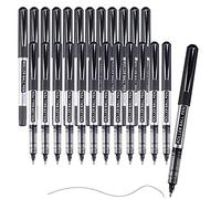 Penna a sfera, confezione da 25 penne gel nere a punta fine da 0,7 mm, inchiostro liquido, ad asciugatura rapida, per scrivere, diari, casa, ufficio, scuola