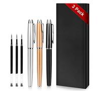 Penna a Sfera - Confezione da 3 Penne a Sfera per Uomo, Donna, Ufficio, uso Scolastico, Bellissime Penne da Lavoro, Regalo di Compleanno con Confezione Regalo, 3 Extra da 0,5 mm