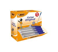 Penne a sfera Bic Cristal® - 482095 Penne blu a sfera con tratto da 1 mm e fusto di color trasparente in confezione da 90 Pz.