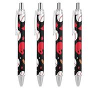 Penna a sfera da 0,5 mm per unisex, retrattile, rossa e nera, penne gel a punta fine per scrittura liscia, per forniture per ufficio