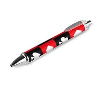 Penna a sfera da ufficio ad asciugatura rapida, punta fine da 0,5 mm, inchiostro nero, scrittura, colori cuori, quadri, fiori, picche, griglia, carte da gioco, poker, 1 pezzo