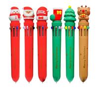 Penna a Sfera di Natale 6 Pezzi Penne di Natale Babbo Natale Renna Albero di Natale Pupazzo di Neve Penna a Sfera Regalo di Favore per Feste di Natale Scuola Ufficio Famiglia Fornitura