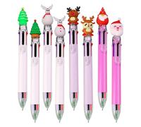 Penna a Sfera di Natale 8 Pezzi Penne di Natale Babbo Natale Renna Albero di Natale Pupazzo di Neve Penna a Sfera Regalo di Favore per Feste di Natale Scuola Ufficio Famiglia Fornitura (C)