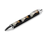 Penna a sfera divertente con cane Jack Terrier Yoga stampato retrattile nero rotondo barile fine penne 0,5 mm 1 pz come foto 3
