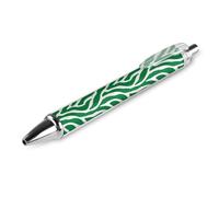 Penna a sfera divertente con strisce di zebra verde stampata, penna a punta fine retrattile nera con corpo rotondo da 0,5 mm, 1/2/4 pezzi