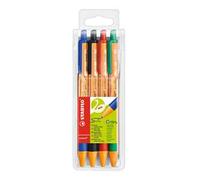 Penna a sfera a scatto Pointball Green - tratto 0,5mm - 4 colori - Stabilo - conf. 4 pezzi