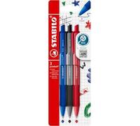 STABILO pointball colorful - Penna a Sfera - Pack da 3 - Blu/Nero/Rosso