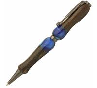 Penna A Sfera Giapponese In Acrilico E Legno Blu Lago Palissandro Giappone