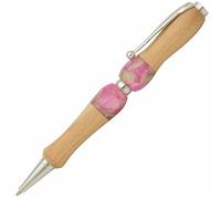 Penna A Sfera Giapponese In Acrilico E Legno Di Ciliegio Rosa Sakura Giappone