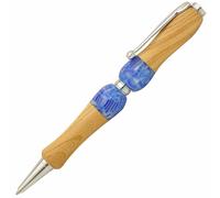 Penna A Sfera Giapponese In Acrilico E Legno Hawaiian Mist Blu Zelkova Giappone
