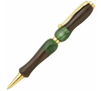 Penna A Sfera Giapponese In Acrilico E Legno Verde Ebano Legno Verde Giappone