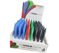 Penna a Sfera I'm Tinta Unita punta 1mm a scatto Conf. da 5 penne (2 blu + 1 nero + 1 rosso + 1 verde) eventualmente vorreste modificare i colori delle penne basta mandare un messaggio