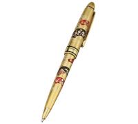 Penna A Sfera In Lacca Giapponese Maki-e Oro Yamanaka Sakura Momiji Giappone