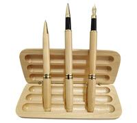 Penna a sfera in legno con pistone in legno, penna stilografica calligrafia con punta in metallo, per uomini, donne, studenti, scrittura in legno naturale, strumenti di scrittura