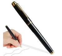 Penna a sfera in metallo semi-acciaio nero, penna a sfera con pulsante in metallo semi-acciaio, ricarica di ricambio nera.
