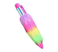 Penna a sfera in peluche, penna a sfera arcobaleno, penna a sfera retrattile, 6 colori, divertente cancelleria per lavorare, studiare e prendere appunti.