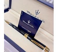 Penna A Sfera Maserati J880641601 Ottone Laccato Nero E Inserti Color Oro