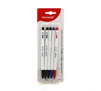 Penna a sfera MONAMI 153 0,7 mm 5 pezzi (nero x 3, rosso x 1, blu x 1) Made i...