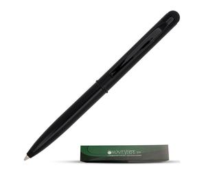 Penna a sfera MONTEVERDE USA Poquito - Nera | Penna a sfera compatta in metallo con stilo capacitivo | Ricaricabile con ricariche per mini penne