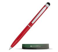 Penna a sfera MONTEVERDE USA Poquito - Rosso Corsa | Penna a sfera compatta in metallo con stilo capacitivo | Ricaricabile con ricariche per mini