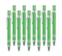 Penna a sfera multicolore con pennino capacitivo per uomini, donne, ufficio, nome di testo personalizzato, logo, per lavoro, ufficio, scuola unw (verde, 10 pezzi)
