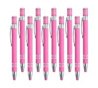 Penna a sfera multicolore con pennino capacitivo per uomini, donne, ufficio, nome di testo personalizzato, logo, per lavoro, ufficio, scuola e unw (rosa, 10 pezzi)