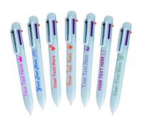 Penna a sfera multicolore personalizzata in blocco, penne 6 in 1 personalizzate con nome e logo penna colorata personalizzata regalo aziendale per ragazzi e ragazze insegnante Blu scuro_70PC