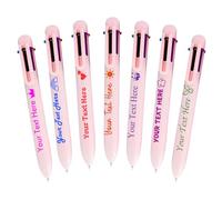 Penna a sfera multicolore personalizzata in blocco, penne 6 in 1 personalizzate con nome e logo penna colorata personalizzata regalo aziendale per ragazzi e ragazze insegnante Rosa_1400PC