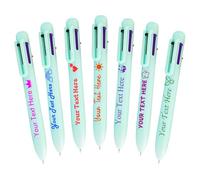 Penna a sfera multicolore personalizzata in blocco, penne 6 in 1 personalizzate con nome e logo penna colorata personalizzata regalo aziendale per ragazzi e ragazze insegnante Verde_7PC