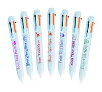 Penna a sfera multicolore personalizzata in blocco, penne 6 in 1 personalizzate con nome e logo penna colorata personalizzata regalo aziendale per ragazzi e ragazze insegnante Blu_14PC