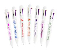 Penna a sfera multicolore personalizzata in blocco, penne 6 in 1 personalizzate con nome e logo penna colorata personalizzata regalo aziendale per ragazzi e ragazze insegnante Bianco_70PC