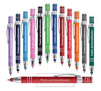 Penna a sfera multicolore personalizzata, penna a sfera personalizzata morbida al tatto con stilo, penna con nome in metallo personalizzata per ufficio, lavoro, scuola - Inchiostro nero - 72Pezzi