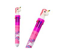 Penna a sfera multicolore Unicorno automatico rosa