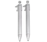 Penna a sfera multifunzione a corsoio con inchiostro gel da 0,5 mm, strumento di misurazione di precisione per disegno tecnico, ingegneria, ufficio, scuola, redazione, studenti (2 pezzi, nero)