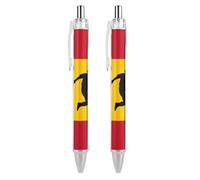 Penna a sfera nera con bandiera spagnola e calcio con bandiera spagnola, penna a sfera per scrivere diario per ufficio carino divertente