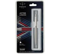 Penna a sfera Parker Jotter Fine Point SS inchiostro nero + ricarica e custod...