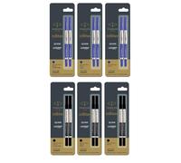 Penna a sfera Parker Quink ricarica inchiostro nero blu punta media fine ultr...